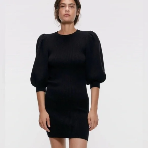 Zara | Dresses | Zara Puffsleeve Ribbed Knit Dress Size L | Poshmark Zara | Dresses | Zara Puffsleeve Ribbed Knit Dress Size L | Poshmark